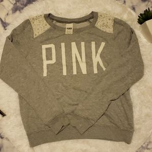 VS Pink grey crewneck
